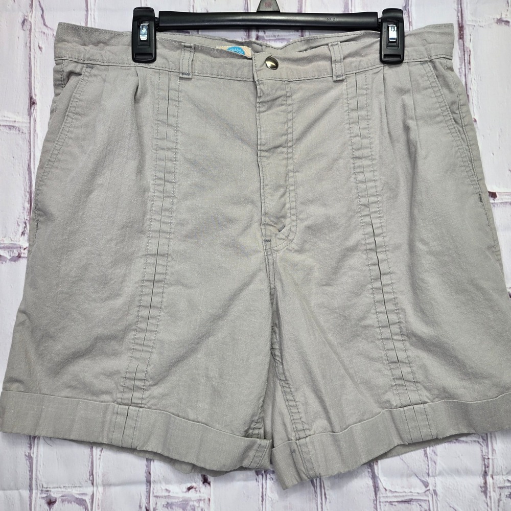 Vintage Levi Strauss SF Cal Mens Gray Pleated Cuffed Shorts Made in USA Size 36